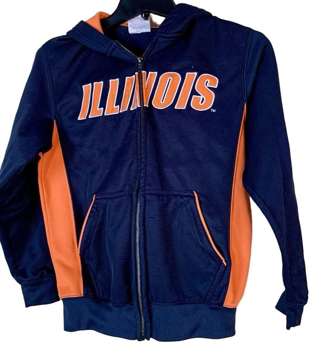Colosseum Athletics Illinois Fighting Illini Youth S Blue/Orange Full Zip Hoodie